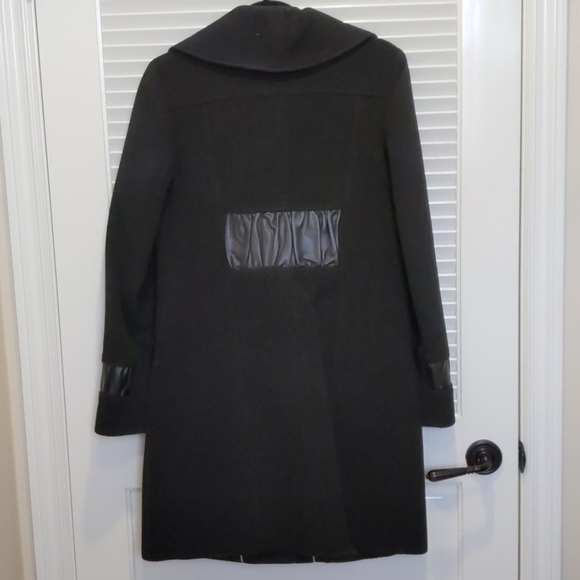 Mackage Coat Black Leather Trim M - Picture 2 of 5